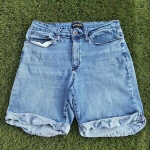 DKNY Jean Womens Denim Shorts Size 8 29x7 Blue Cuffed Rolled Hem Casual